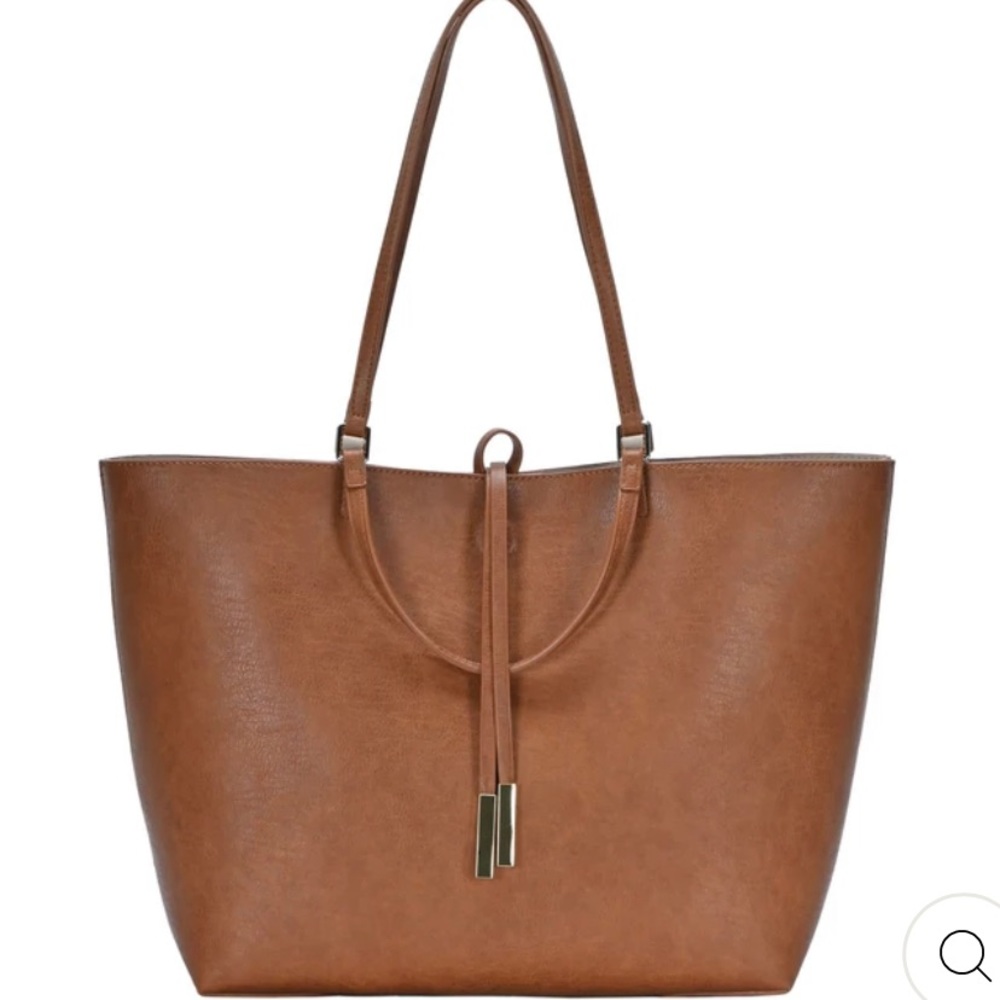 MMS Brand Tan Vegan Leather “The Angie Tote”